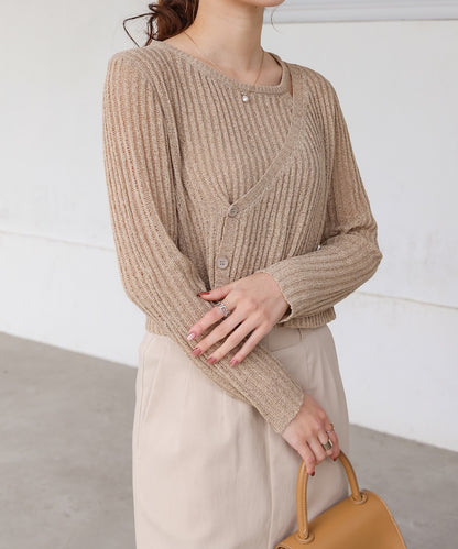 【公式サイト限定価格】layered design knit top