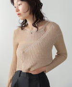 レイヤードデザインニットトップス