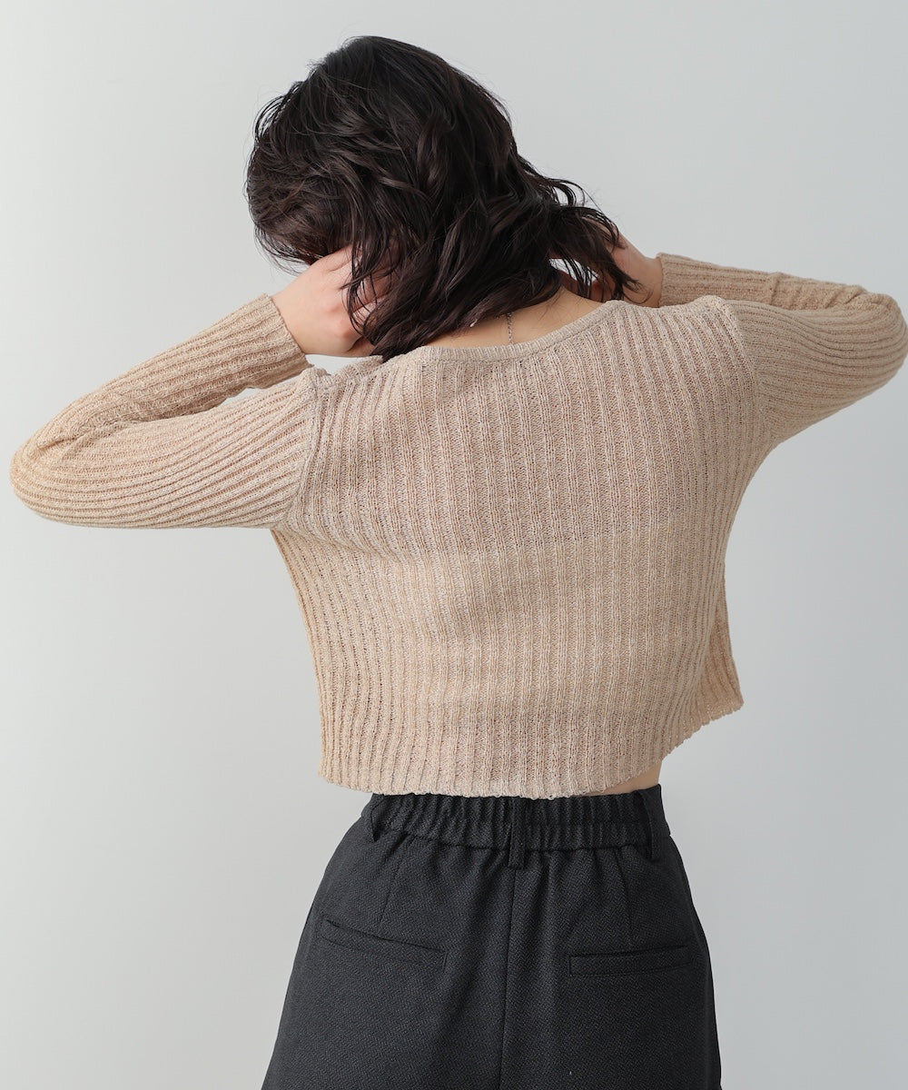 レイヤードデザインニットトップス