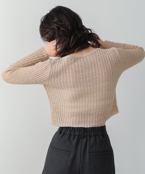 レイヤードデザインニットトップス