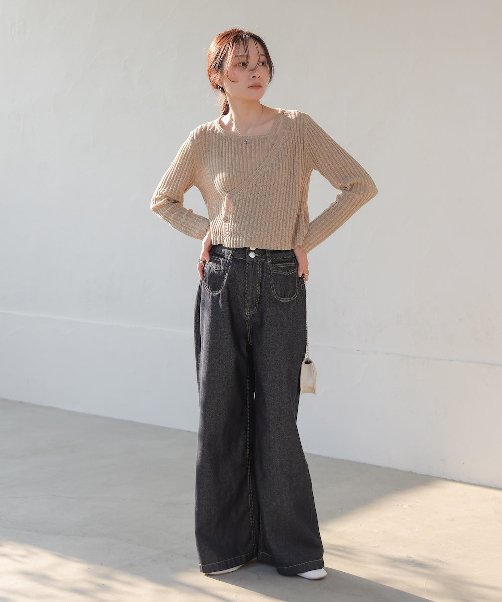 【公式サイト限定価格】layered design knit top