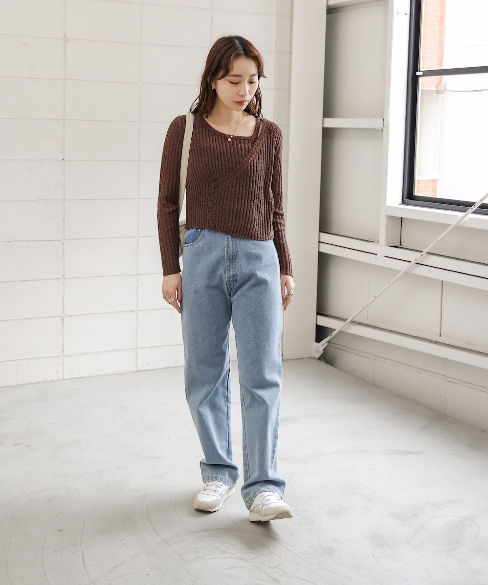 【公式サイト限定価格】layered design knit top