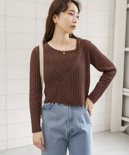 【公式サイト限定価格】layered design knit top