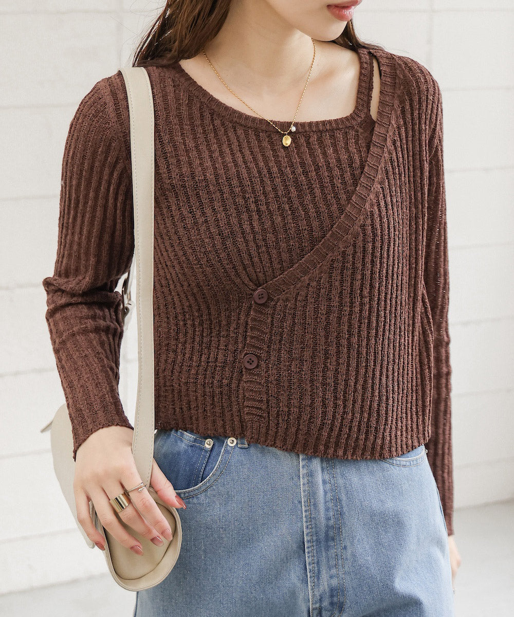 【公式サイト限定価格】layered design knit top