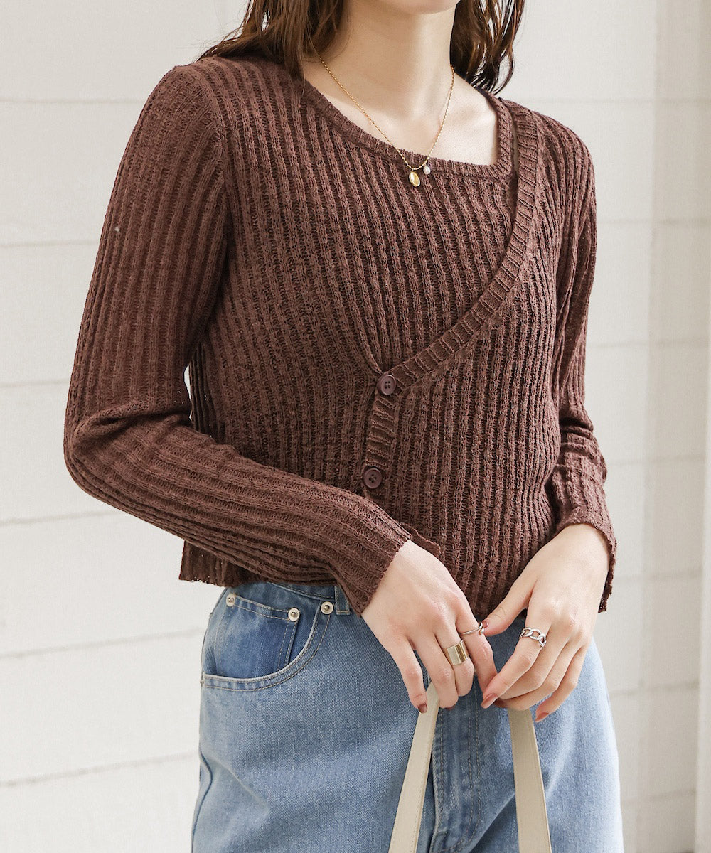 【公式サイト限定価格】layered design knit top