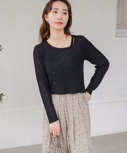 【公式サイト限定価格】layered design knit top