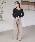 レイヤードデザインニットトップス