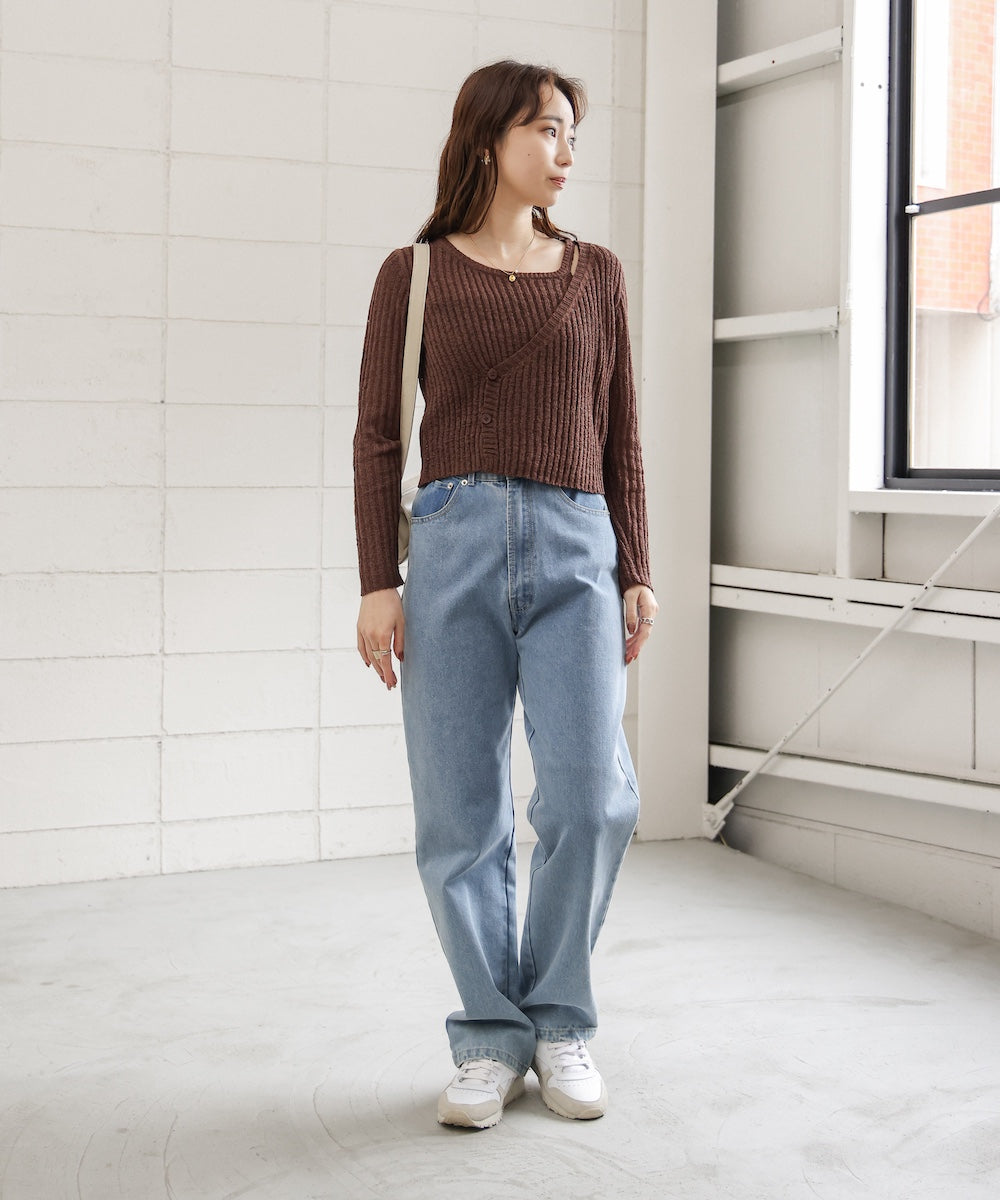 【公式サイト限定価格】layered design knit top