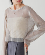 バックデザインメッシュニットトップス