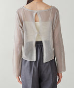 バックデザインメッシュニットトップス