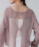 バックデザインメッシュニットトップス