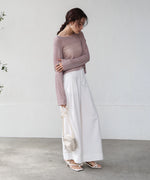 バックデザインメッシュニットトップス