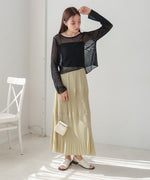 バックデザインメッシュニットトップス