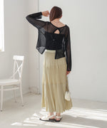 バックデザインメッシュニットトップス