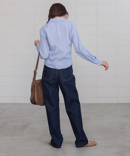 striped asymmetrical design shirt