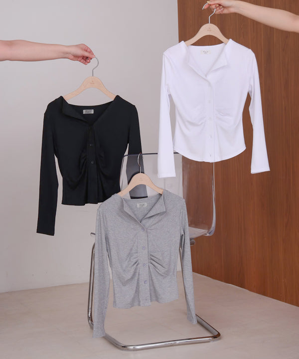 フロントギャザーデザインカットソー