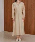 テーラードくるみボタンワンピース