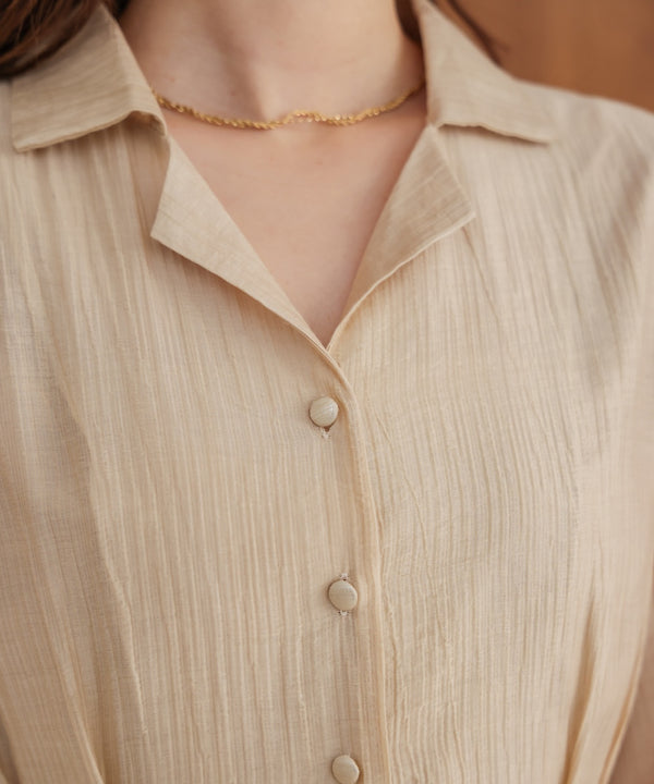 テーラードくるみボタンワンピース