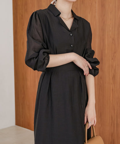 tailored covered button dress