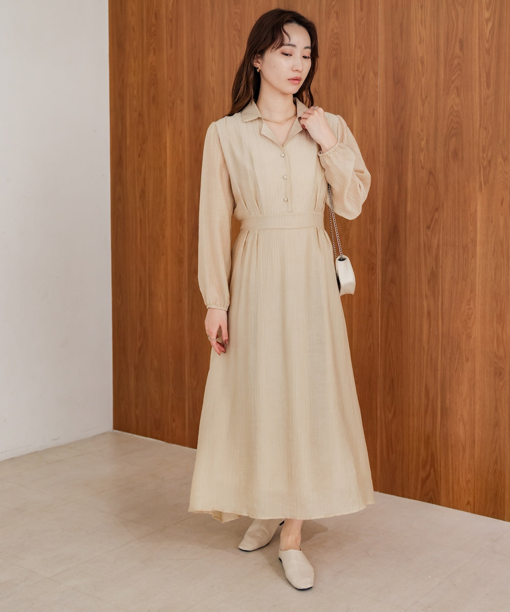 tailored covered button dress