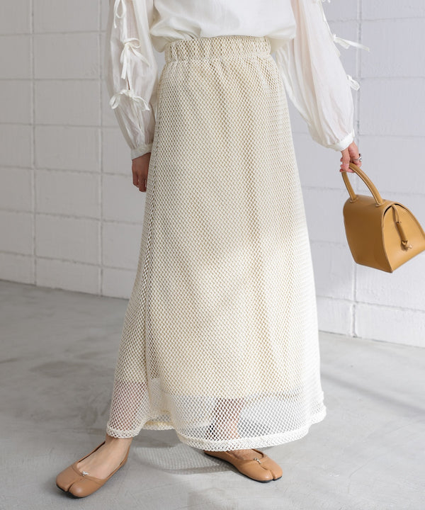 メッシュフレアスカート