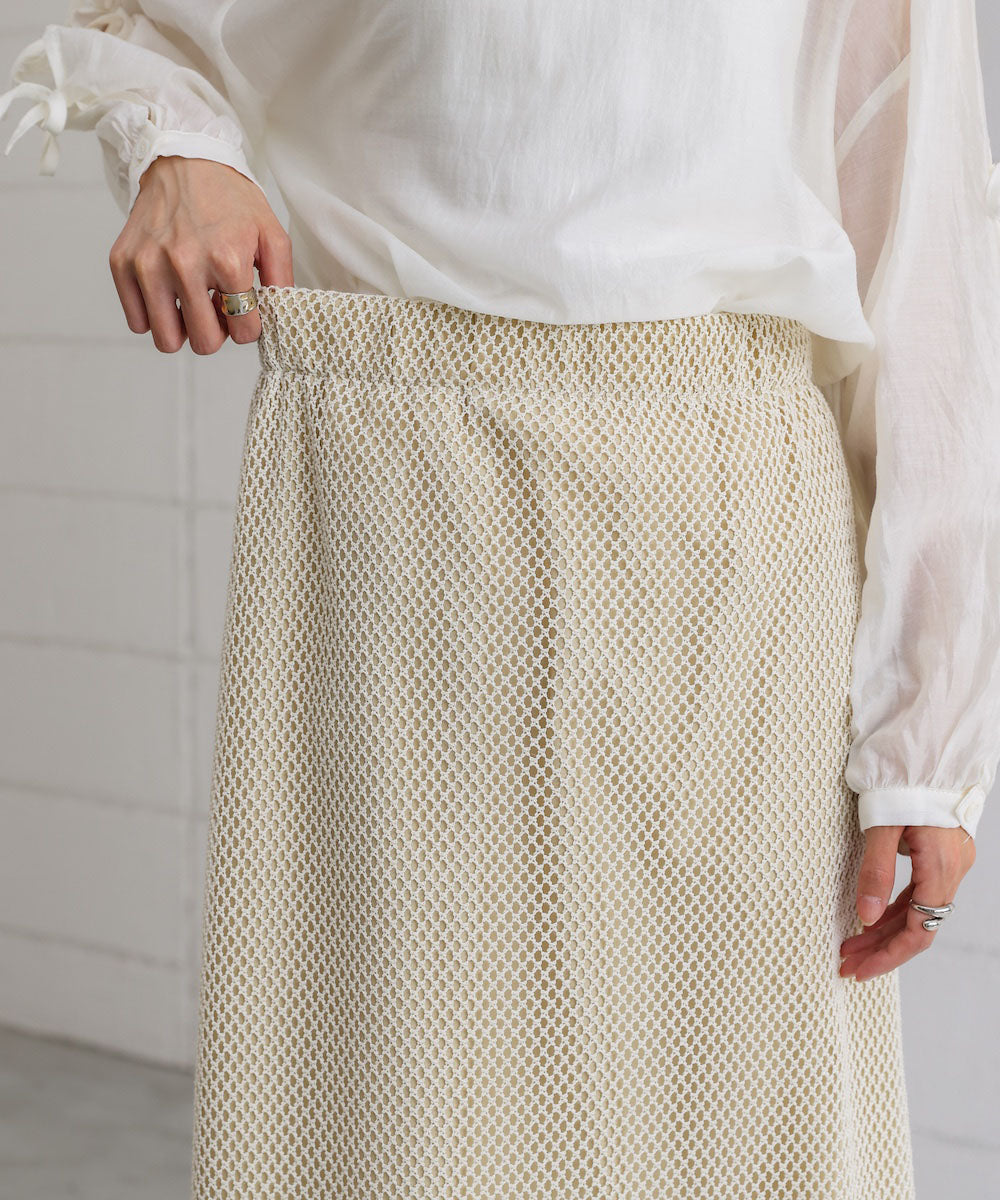 mesh flare skirt