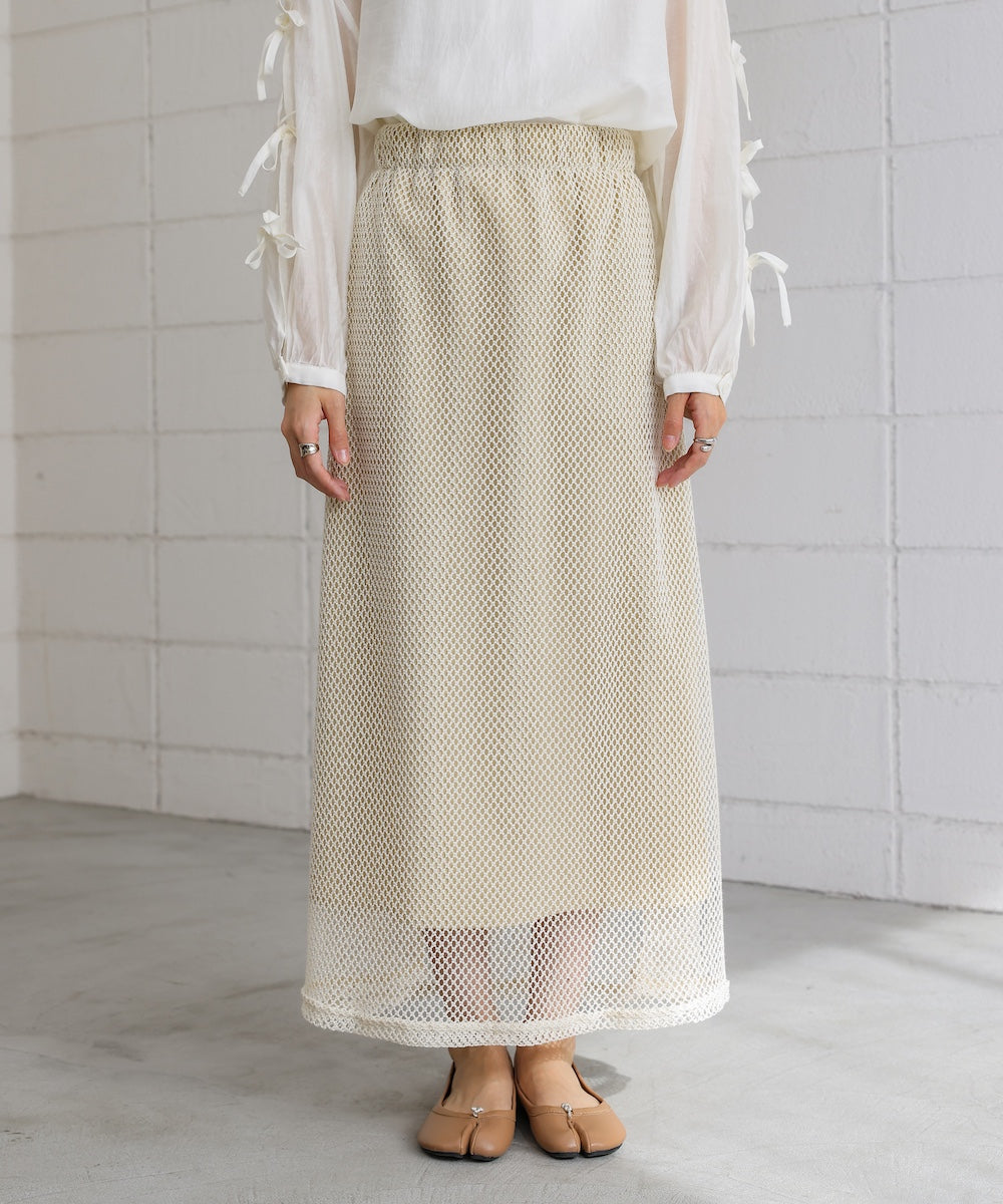 メッシュフレアスカート