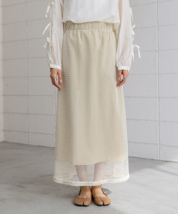 メッシュフレアスカート