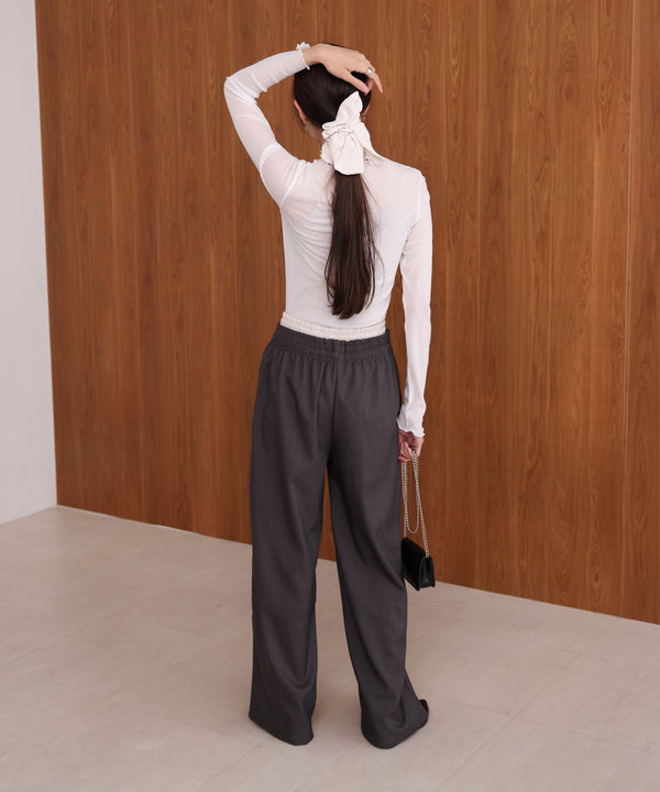 シアーハイネックメロートップス