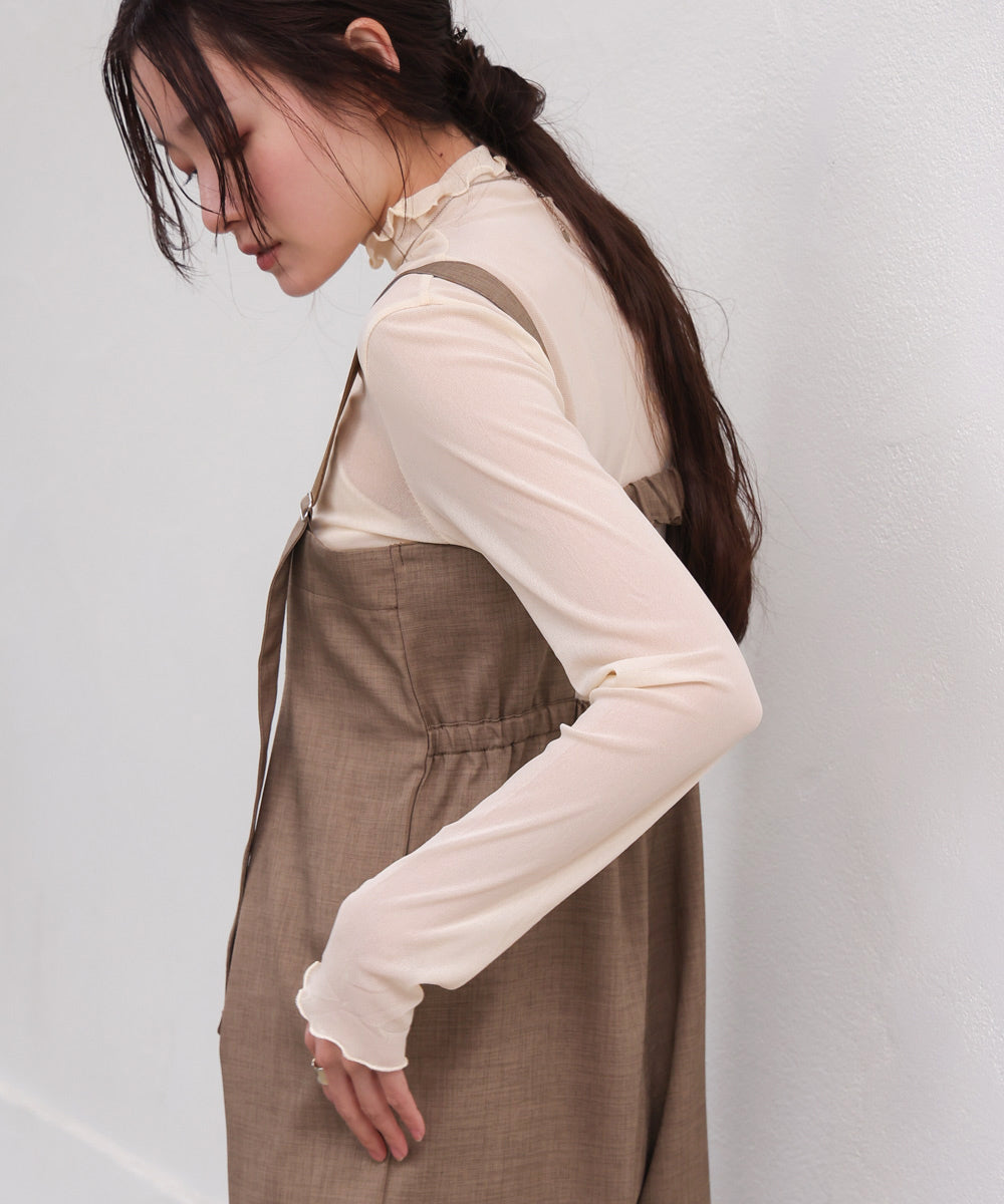 シアーハイネックメロートップス