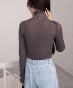 シアーハイネックメロートップス