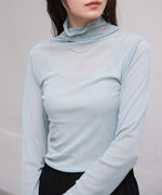 シアーハイネックメロートップス