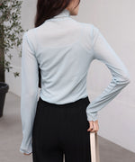 シアーハイネックメロートップス