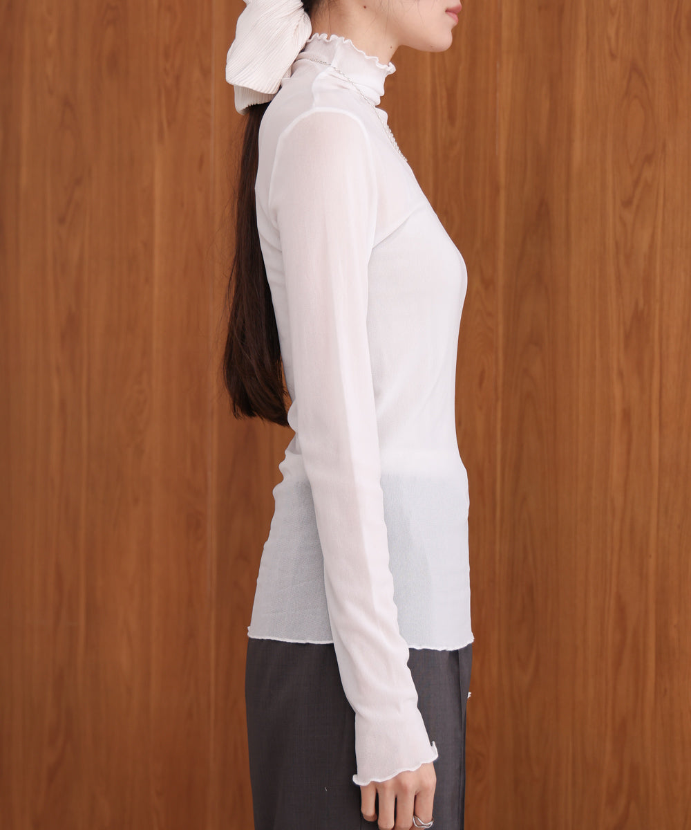 シアーハイネックメロートップス