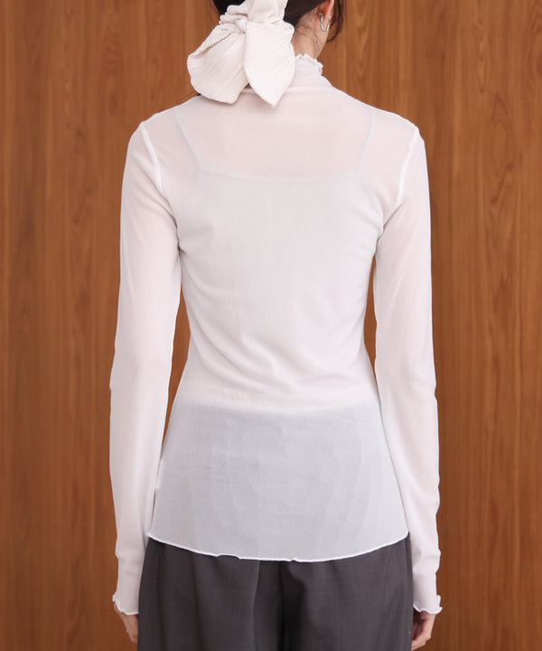 シアーハイネックメロートップス