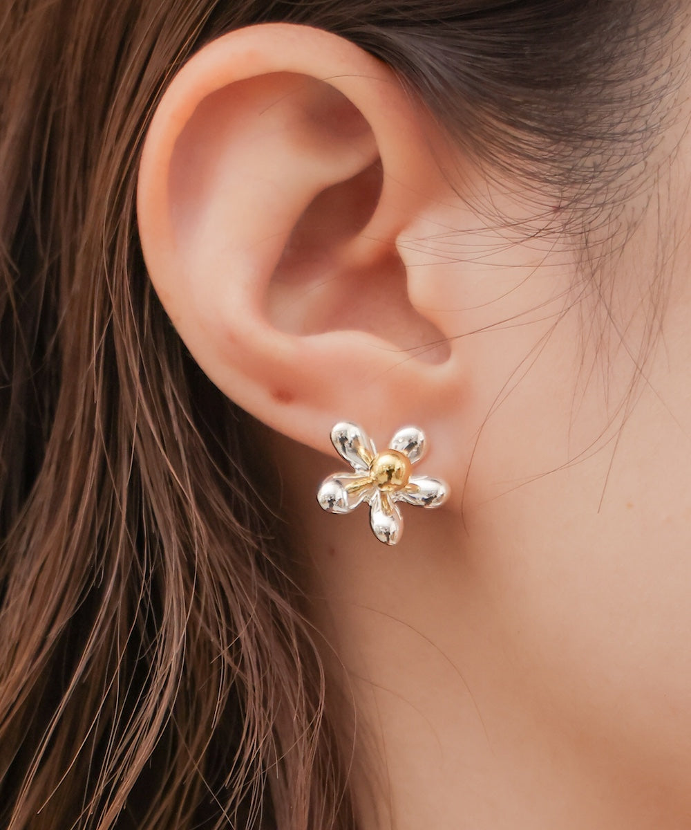 flower motif earrings