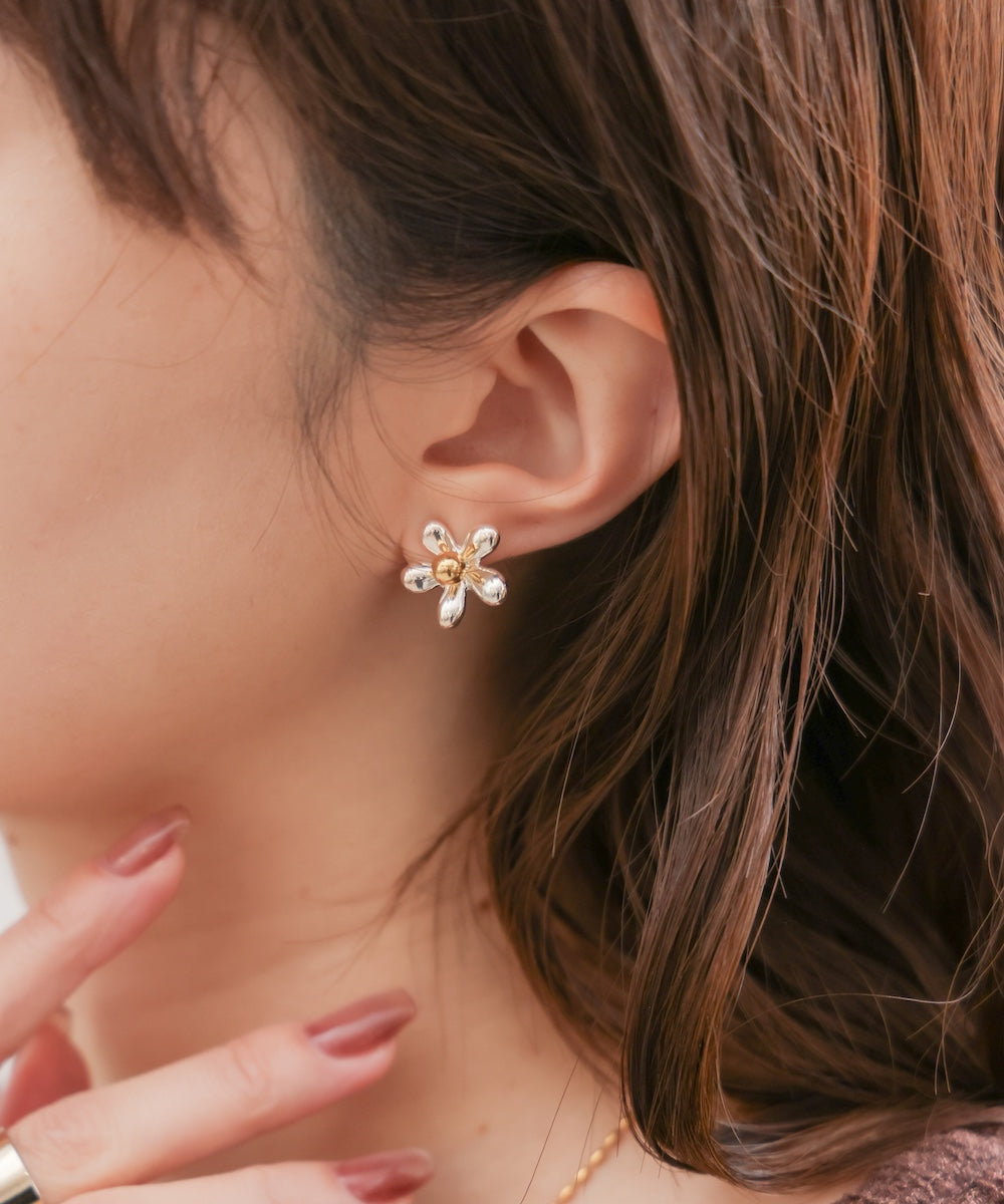 flower motif earrings