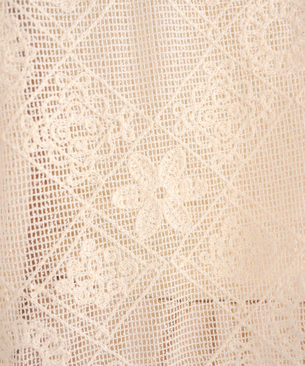 花柄レースブラウス