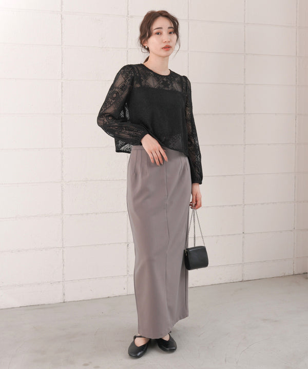 花柄レースブラウス