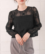 花柄レースブラウス