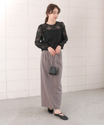 花柄レースブラウス