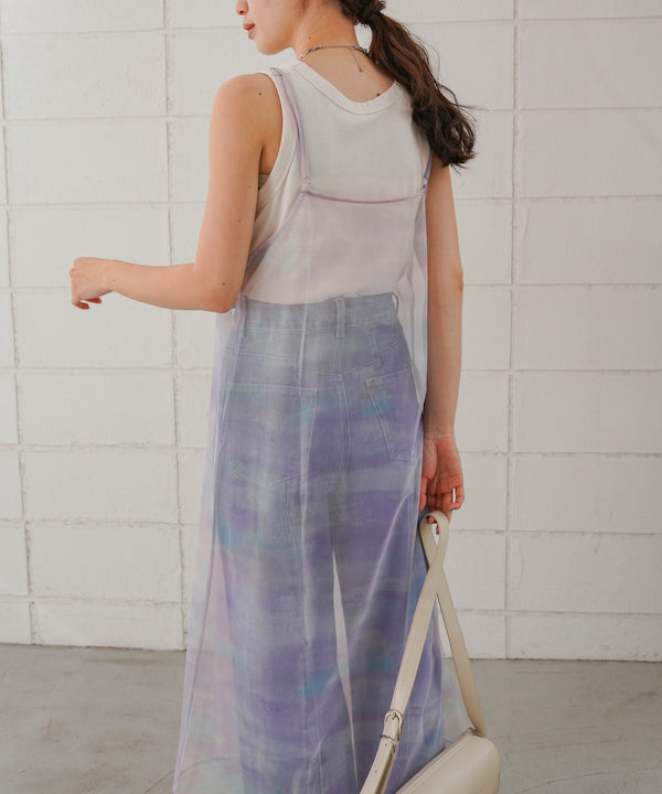 ニュアンス柄シアーキャミワンピース