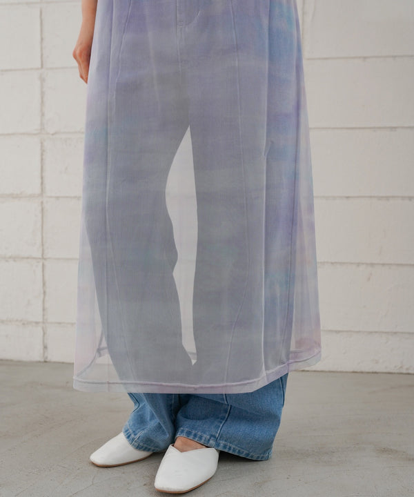 ニュアンス柄シアーキャミワンピース