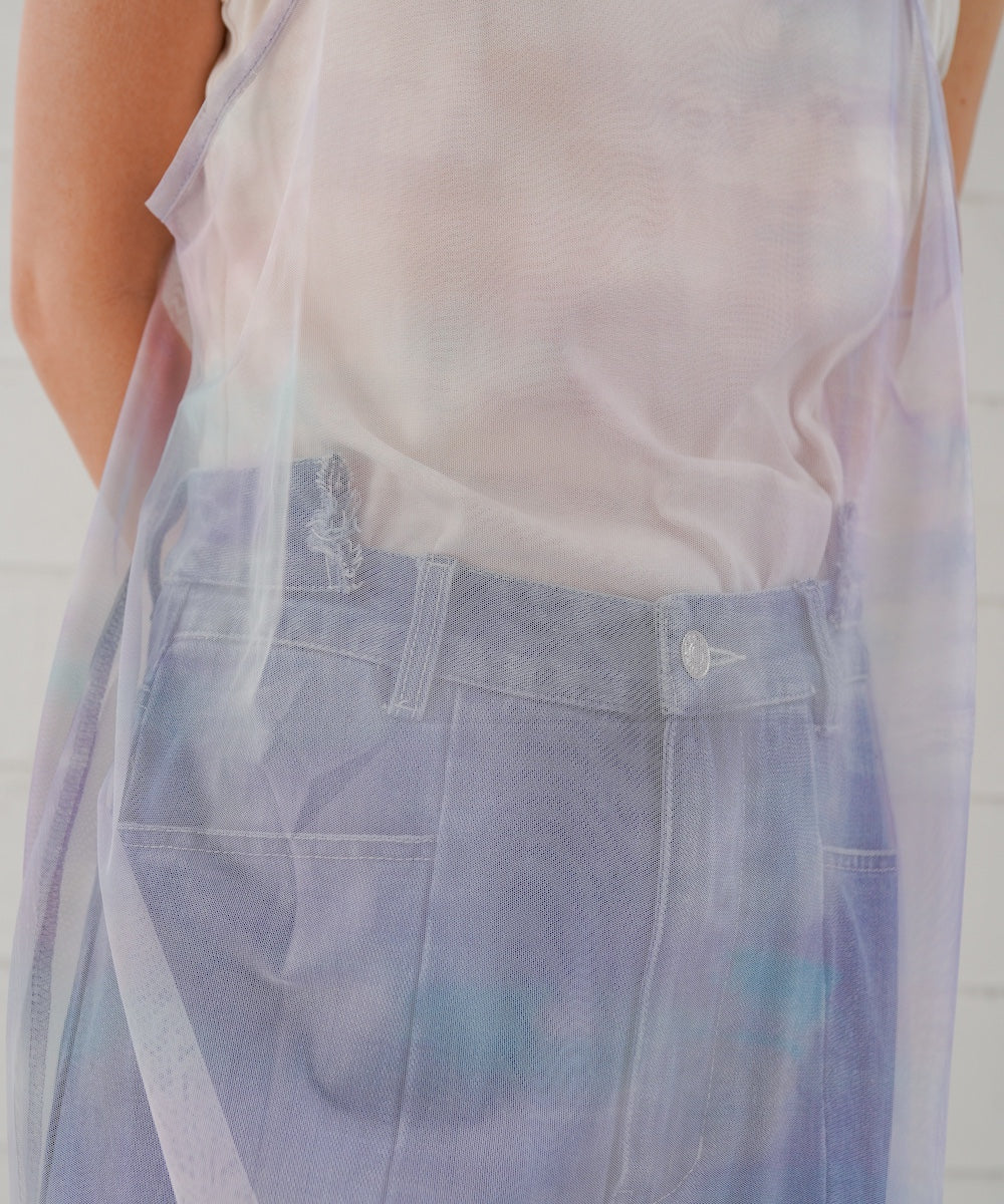 ニュアンス柄シアーキャミワンピース