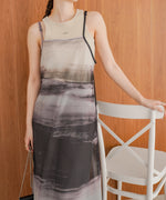 ニュアンス柄シアーキャミワンピース