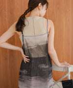 ニュアンス柄シアーキャミワンピース