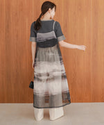 ニュアンス柄シアーキャミワンピース