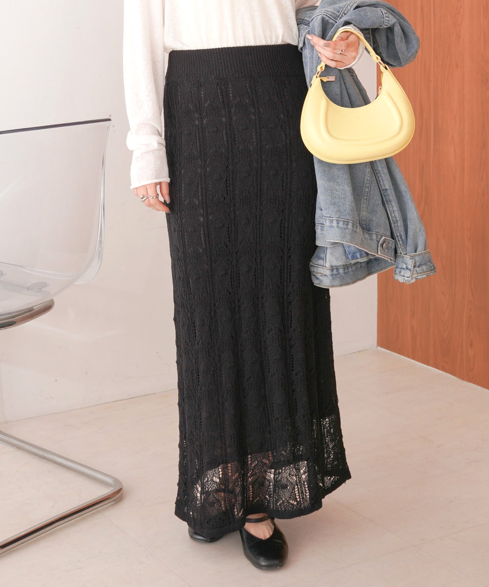 クロシェ編みスカート