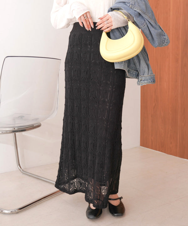 クロシェ編みスカート