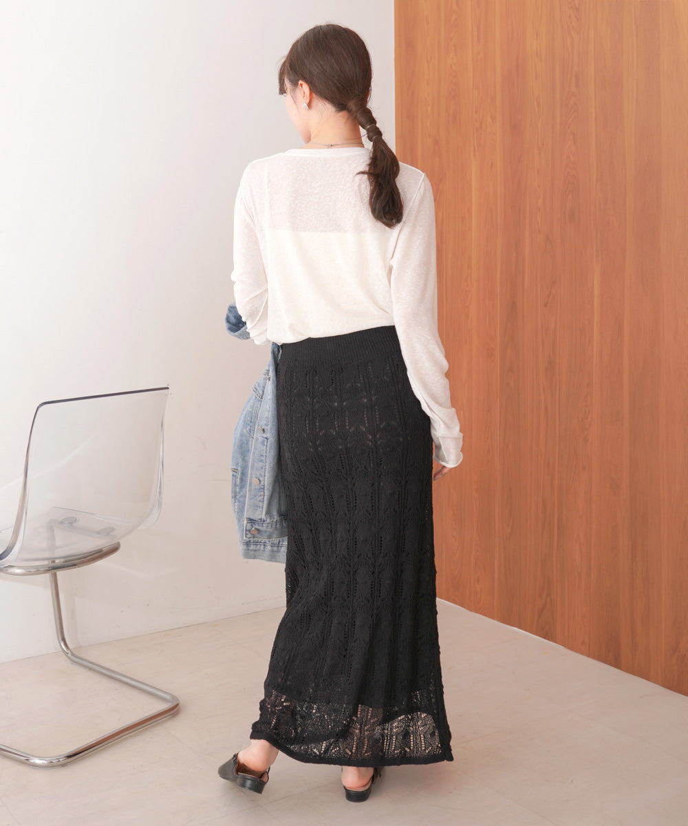 クロシェ編みスカート